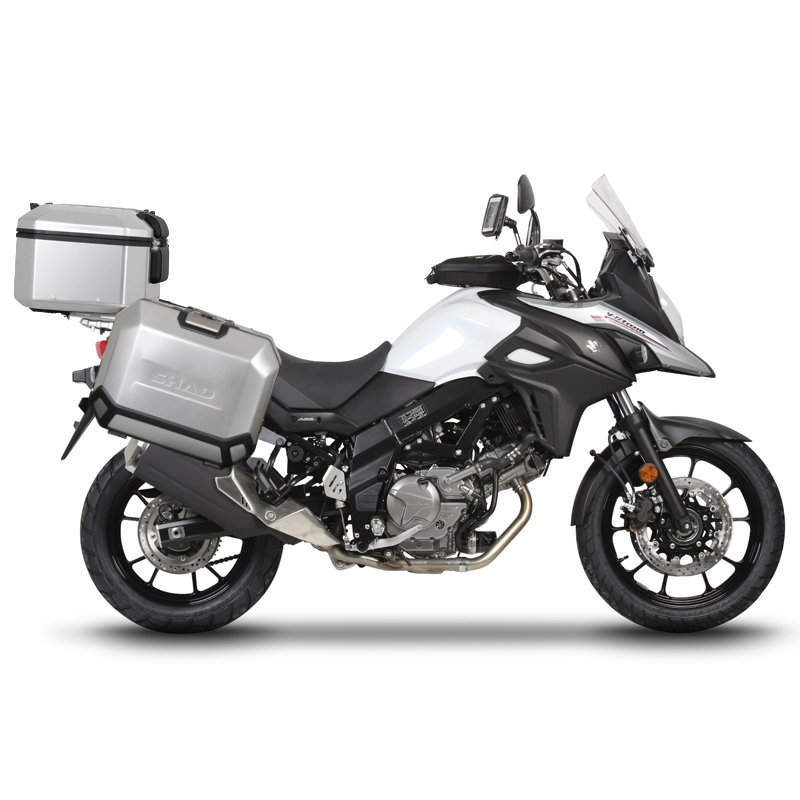 Kompletní sada hliníkových kufrů SHAD TERRA, 48L topcase 36L/36L boční kufry, včetně montážní sady a plotny SHAD SUZUKI DL 1000 V-Strom/ DL 1050 V-Strom