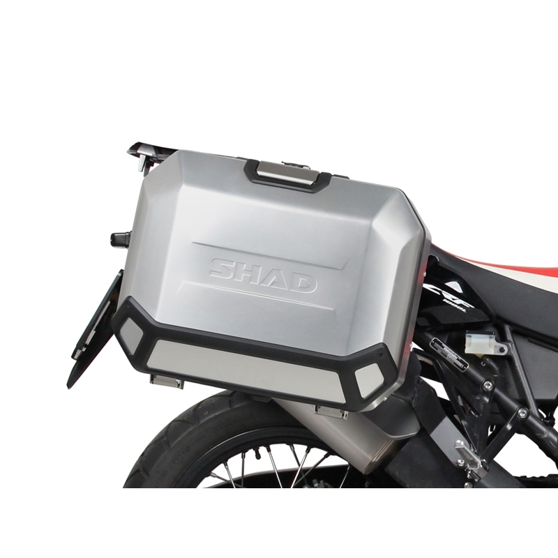 Kompletní sada bočních černých hliníkových kufrů SHAD TERRA BLACK 36L/47L , včetně montážní sady SHAD HONDA CRF 1000  Africa Twin