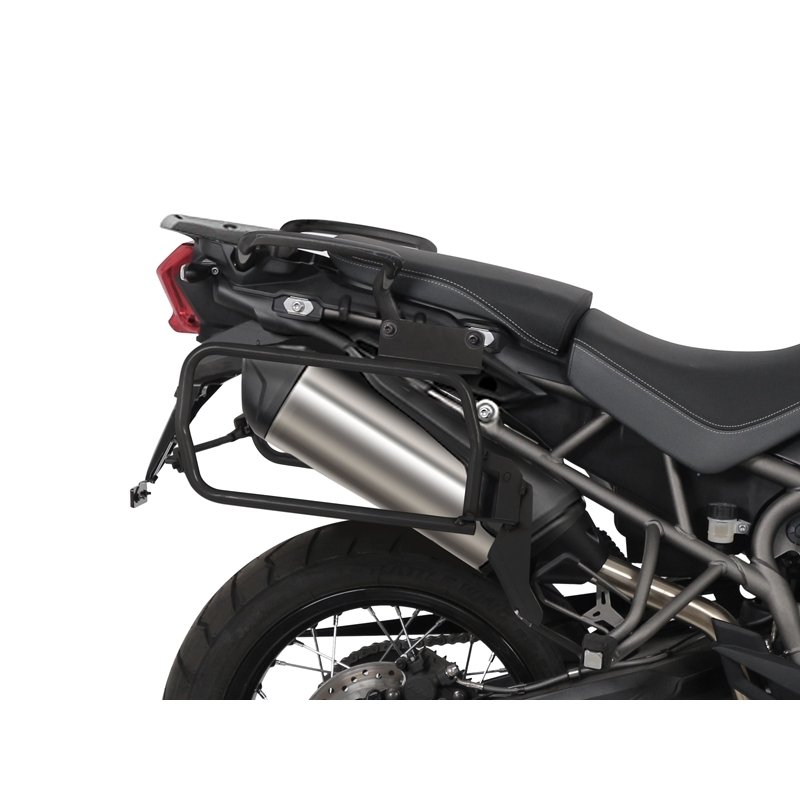Kompletní sada černých hliníkových kufrů SHAD TERRA BLACK , 48L topcase   36L/47L boční kufry, včetně montážní sady a plotny SHAD TRIUMPH Tiger 800