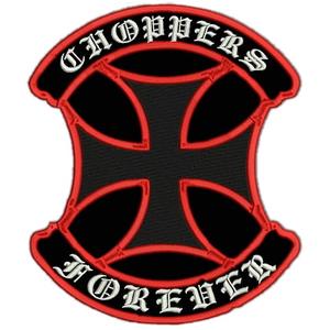 Nášivka Choppers štít červený - velká