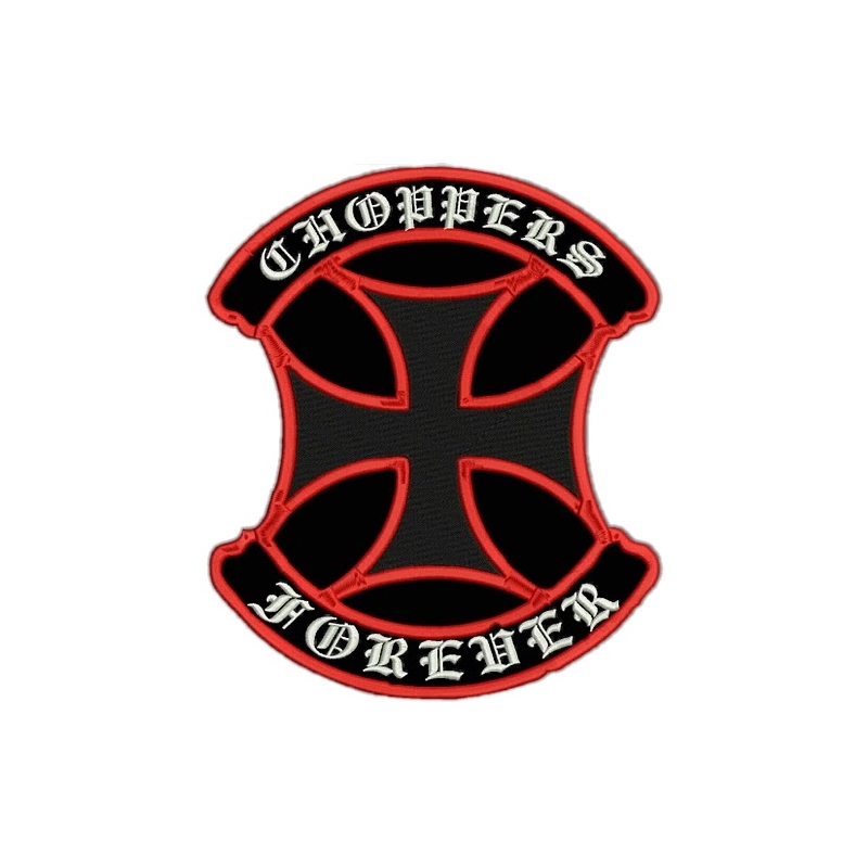 Nášivka Choppers štít červený - velká