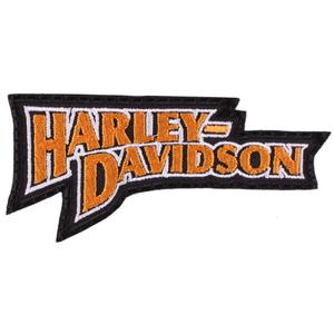 Nášivka Harley Davidson nápis oranžová