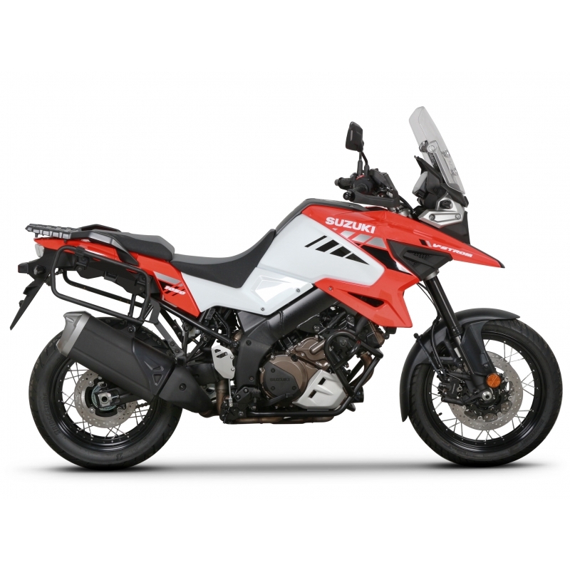 Kompletní sada černých hliníkových kufrů SHAD TERRA BLACK , 48L topcase 47L/47L boční kufry, včetně montážní sady a plotny SHAD SUZUKI DL 1000 V-Strom/ DL 1050 V-Strom