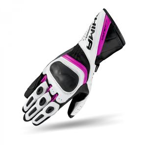 Dámské rukavice na motorku Shima Miura černo-bílo-růžové