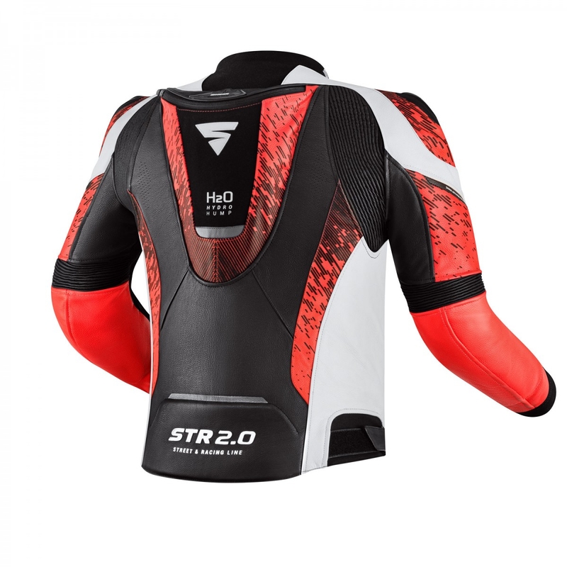 Bunda na motorku Shima STR 2.0 černo-bílo-fluo červená