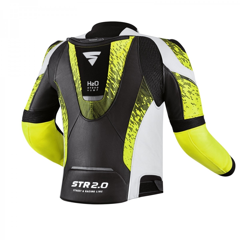 Bunda na motorku Shima STR 2.0 černo-bílo-fluo žlutá