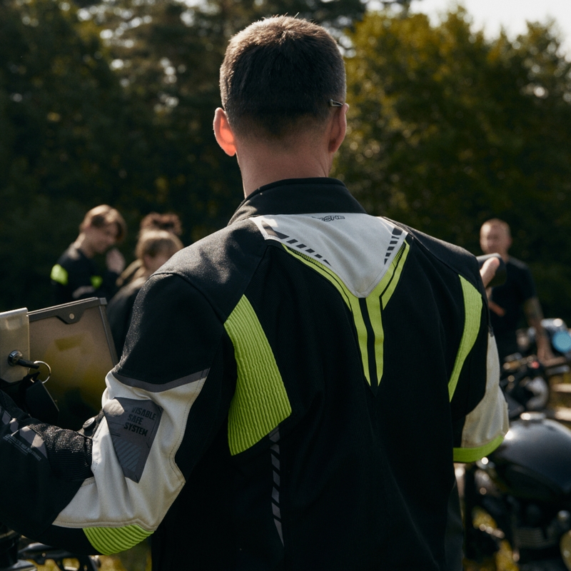 Bunda na motorku Ozone Flow černo-šedo-fluo žlutá výprodej