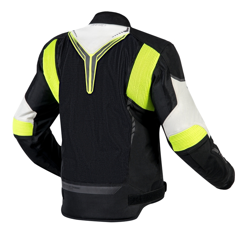 Bunda na motorku Ozone Flow černo-šedo-fluo žlutá výprodej