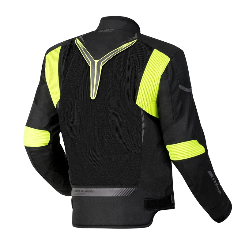 Bunda na motorku Ozone Flow černo-fluo žlutá výprodej