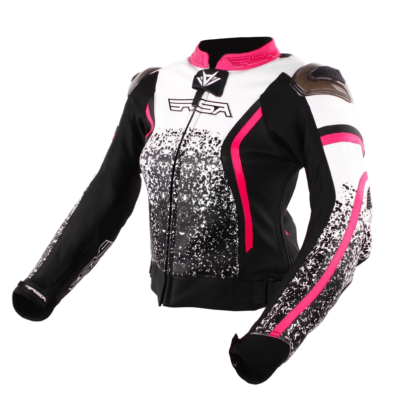 Dámská dvoudílná kombinéza RSA Flow II černo-bílo-fluo-růžová výprodej