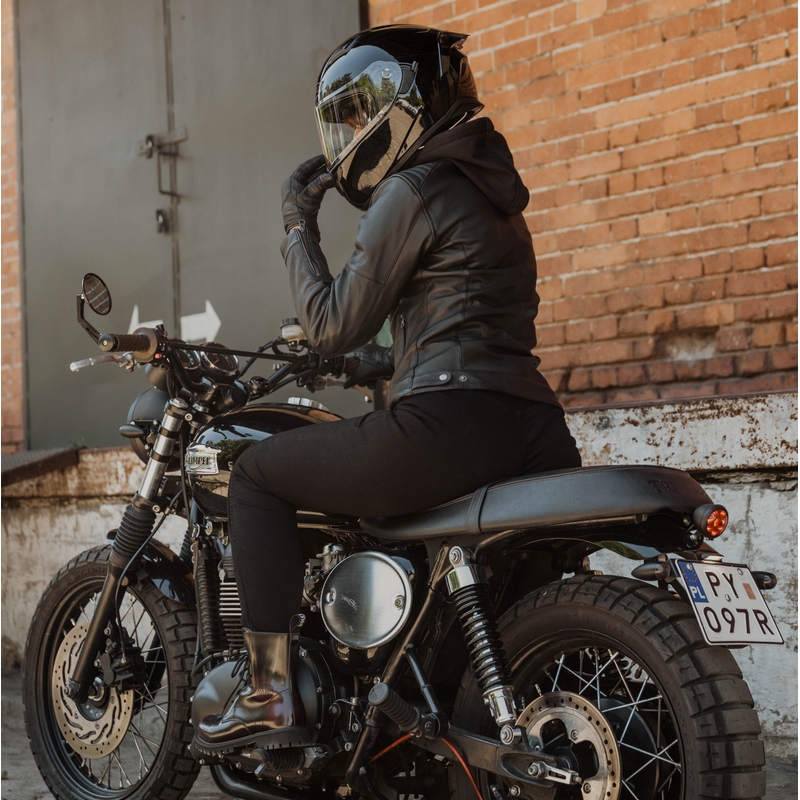 Dámská bunda na motorku Ozone Striker černá