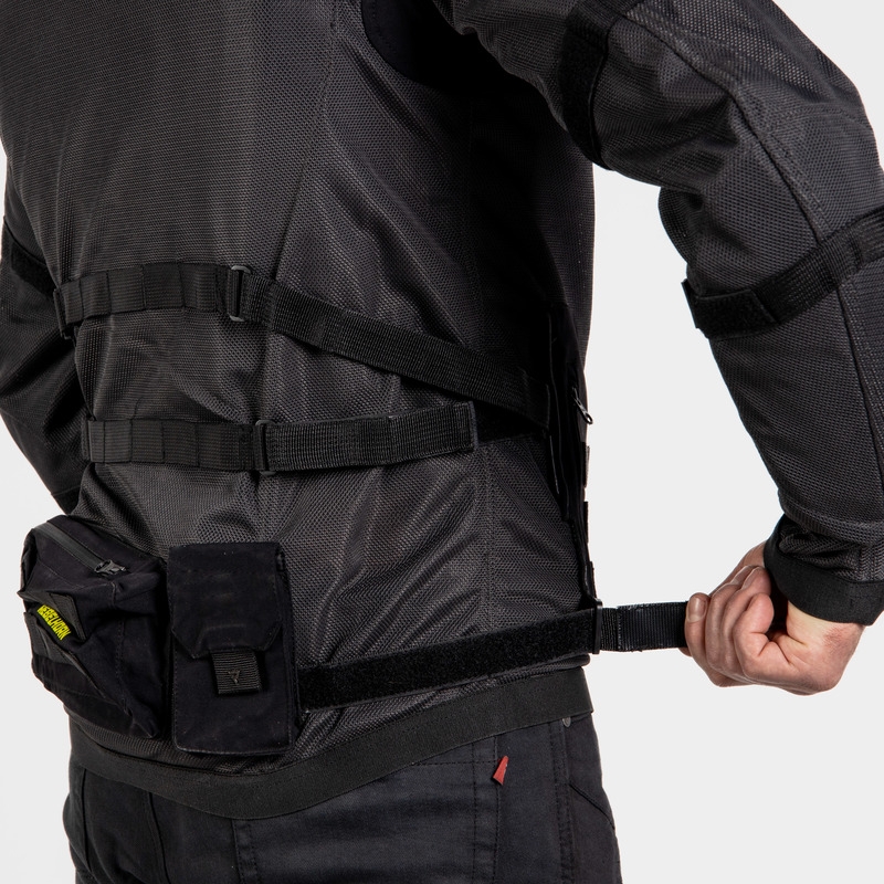 Bunda na motorku Rebelhorn Brutale černo-fluo žlutá