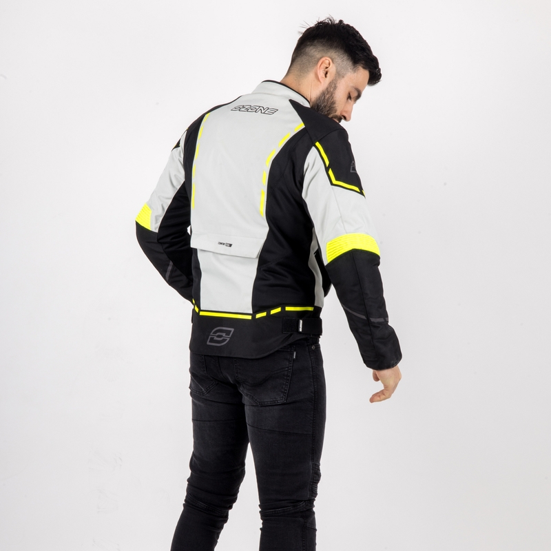 Moto bunda Ozone Jet II šedo-černo-fluo žlutá výprodej