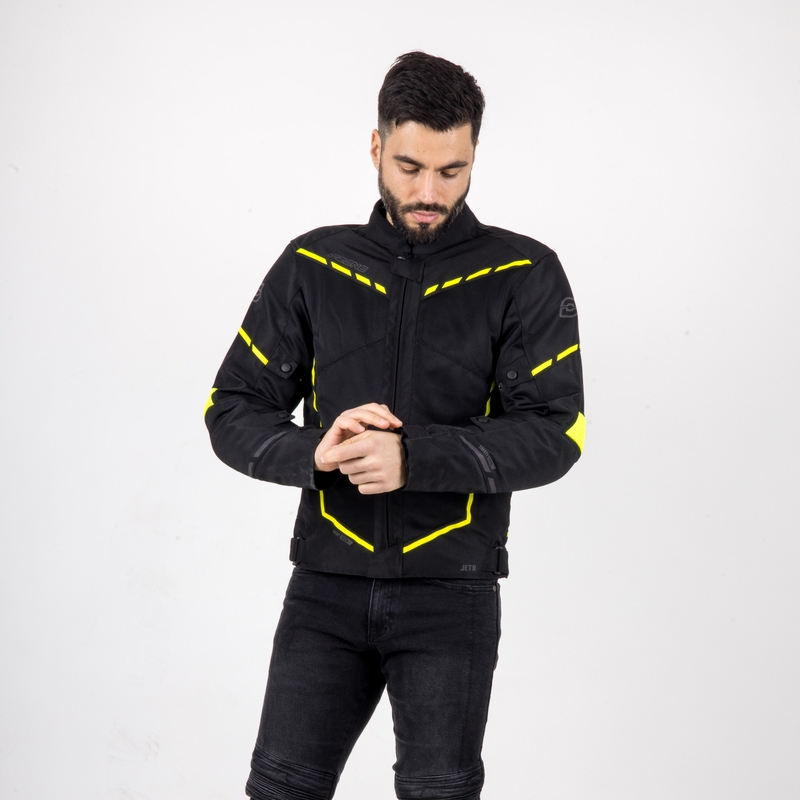 Moto bunda Ozone Jet II černo-fluo žlutá výprodej