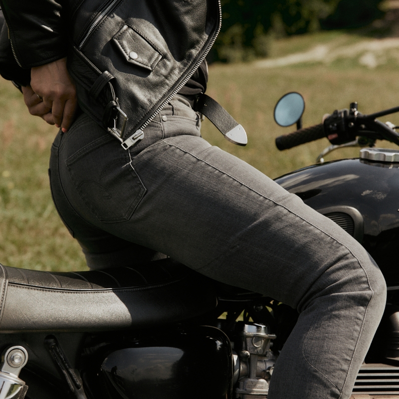 Dámské jeansy na motorku Ozone Striker SF šedé