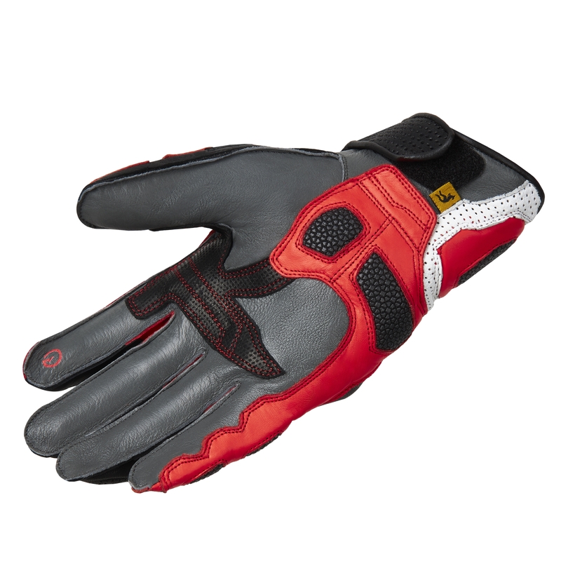 Rukavice na motorku Rebelhorn ST Short černo-šedo-fluo červené výprodej