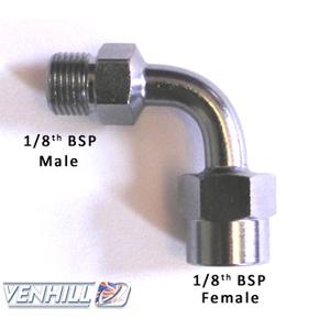 Swivel joint Venhill POWERHOSEPLUS E690 90 deg 1/8 TH BSP chrom