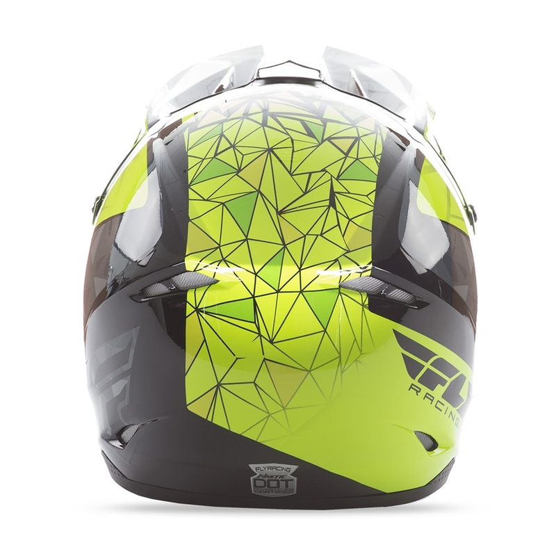 Motokrosová přilba FLY Racing Kinetic CRUX - USA fluo žluto-šedo-černá výprodej