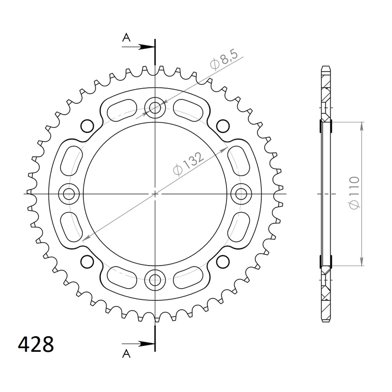 Rozeta SUPERSPROX STEALTH zlatá 46 zubů, 428