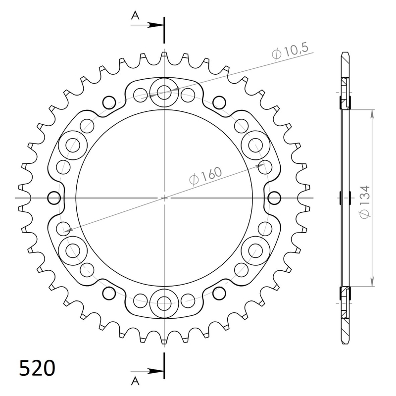 Rozeta SUPERSPROX STEALTH zlatá 42 zubů, 520