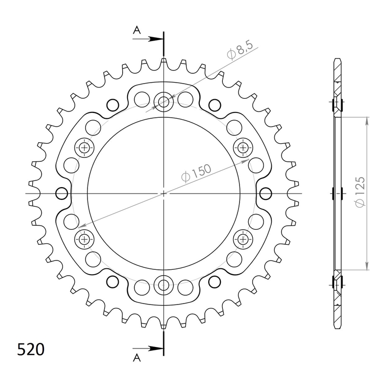 Rozeta SUPERSPROX STEALTH zlatá 42 zubů, 520