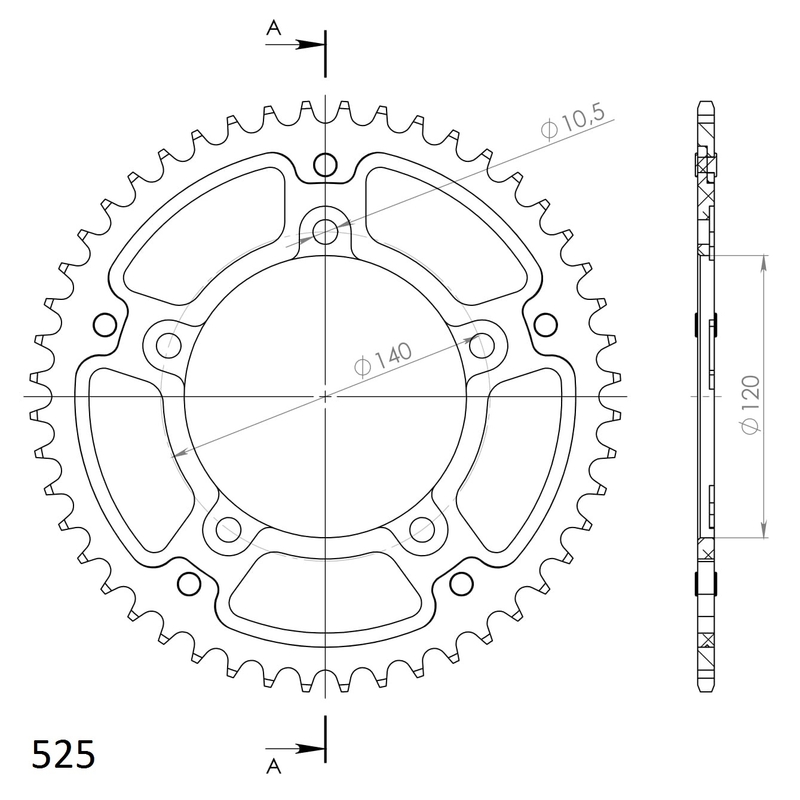 Rozeta SUPERSPROX STEALTH zlatá 47 zubů, 525