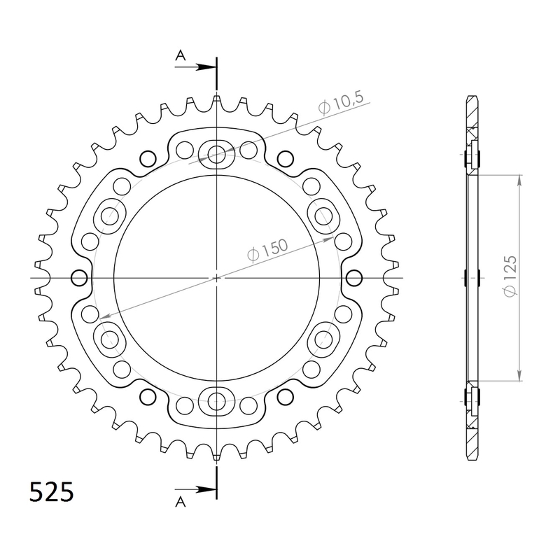 Rozeta SUPERSPROX STEALTH zlatá 42 zubů, 525