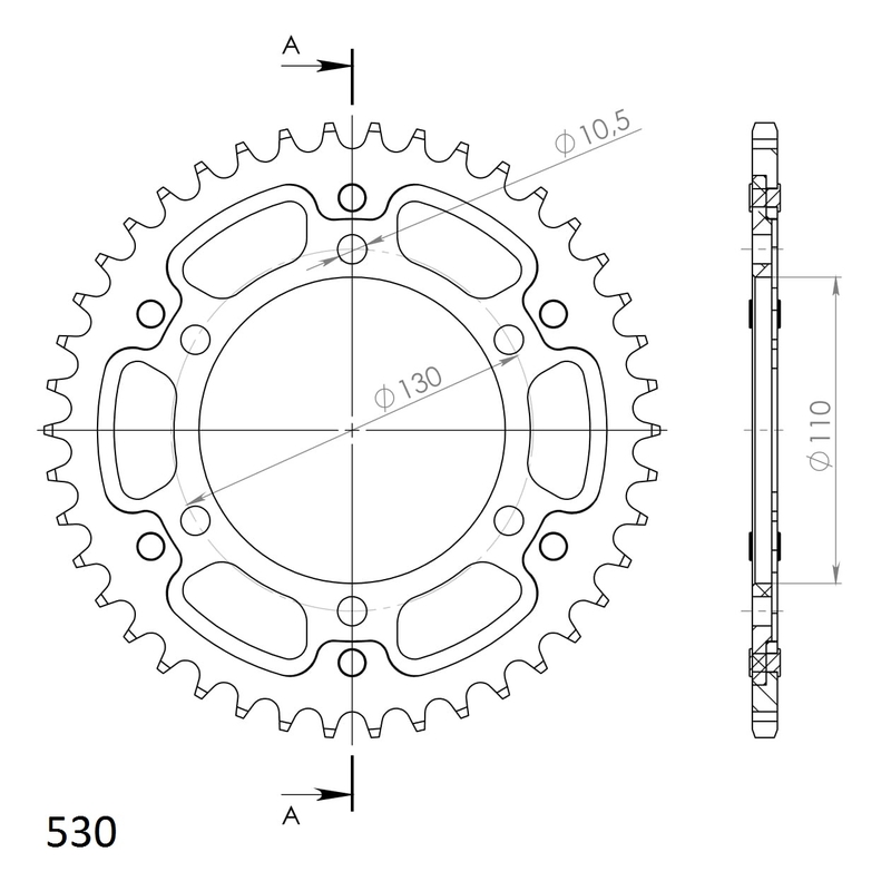 Rozeta SUPERSPROX STEALTH zlatá 42 zubů, 530
