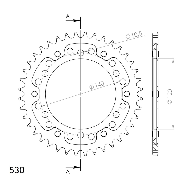 Rozeta SUPERSPROX STEALTH zlatá 40 zubů, 530