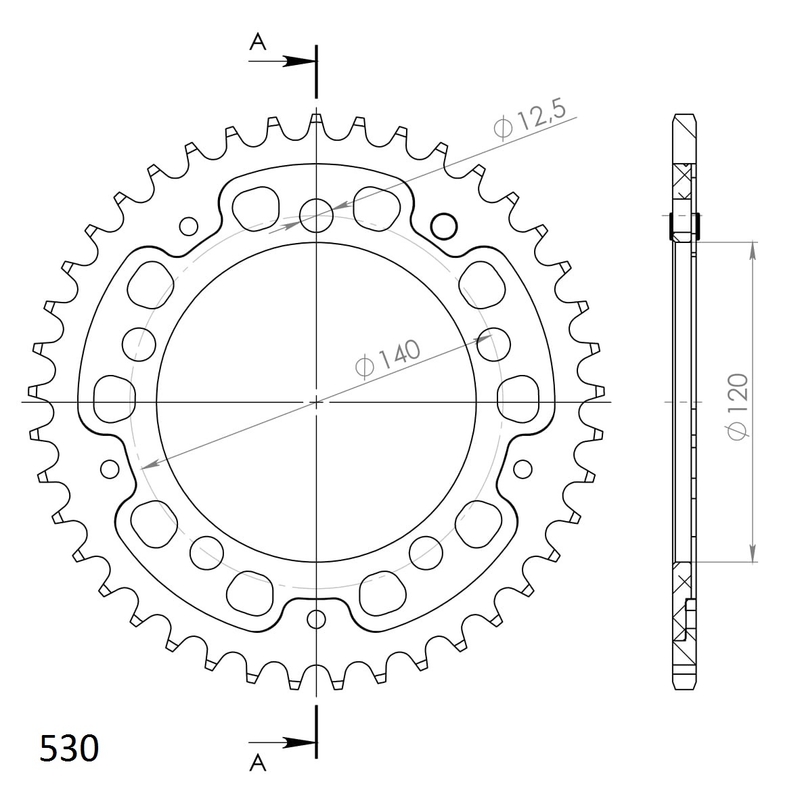 Řetězová rozeta SUPERSPROX STEALTH zlatá 41 zubů, 530