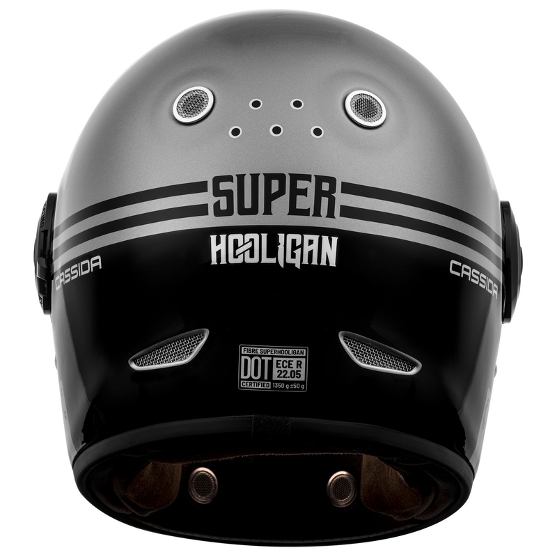 Integrální přilba na motorku Cassida Fibre Super Hooligan černo-šedá