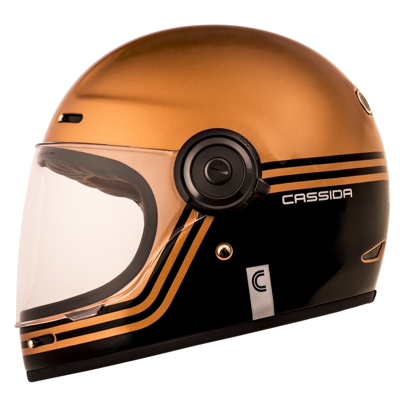 Integrální přilba na motorku Cassida Fibre Super Hooligan černo-měděná výprodej