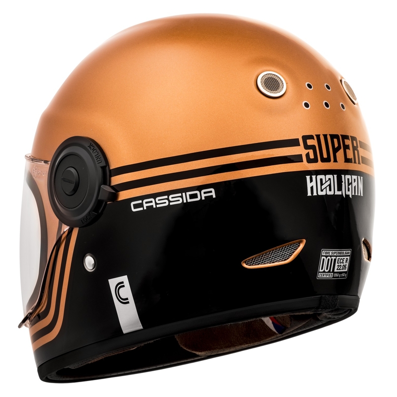Integrální přilba na motorku Cassida Fibre Super Hooligan černo-měděná výprodej