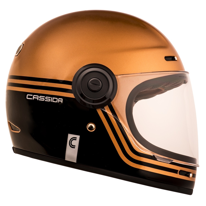 Integrální přilba na motorku Cassida Fibre Super Hooligan černo-měděná výprodej
