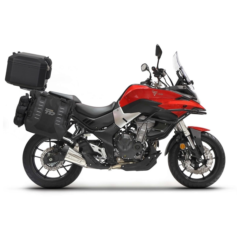 Kompletní sada bočních adventure brašen SHAD TERRA TR40 a  černého hliníkového 48L topcase, včetně montážní sady SHAD Voge 500DS / 500DSX