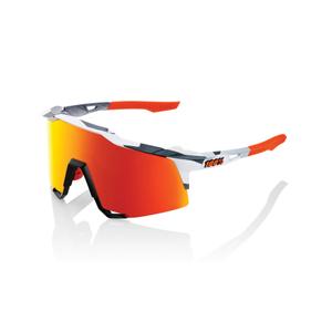 Sluneční brýle 100% SPEEDCRAFT Soft Tact Grey Camo bílo-šedo-oranžové (HIPER červené sklo)