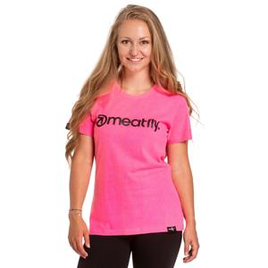 Dámské tričko Meatfly Ladies MF Logo neonově růžové