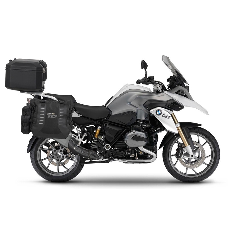 Kompletní sada bočních adventure brašen SHAD TERRA TR40 a  černého hliníkového 48L topcase, včetně montážní sady SHAD BMW R 1200 GS Adventure/ R 1250 GS Adventure