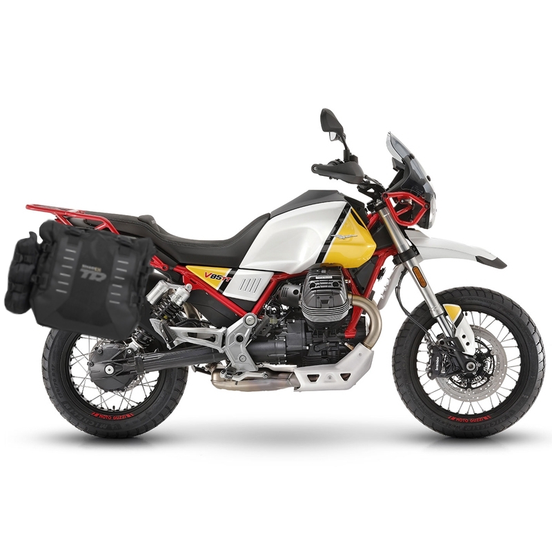 Kompletní sada bočních adventure brašen SHAD TERRA TR40, včetně montážní sady SHAD MOTO GUZZI V 85 TT