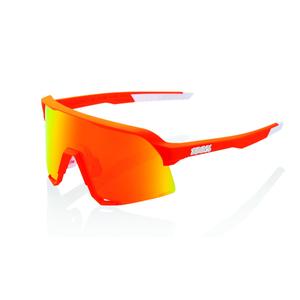 Sluneční brýle 100% S3 Soft Tact Neon Orange oranžové (HIPER červená skla)
