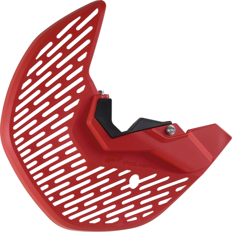 Kryt předního brzdového kotouče se spodním krytem vidlice POLISPORT PERFORMANCE červená pro HONDA CRF 450 R 2010-2014, HONDA CRF 250 R 2010-2014