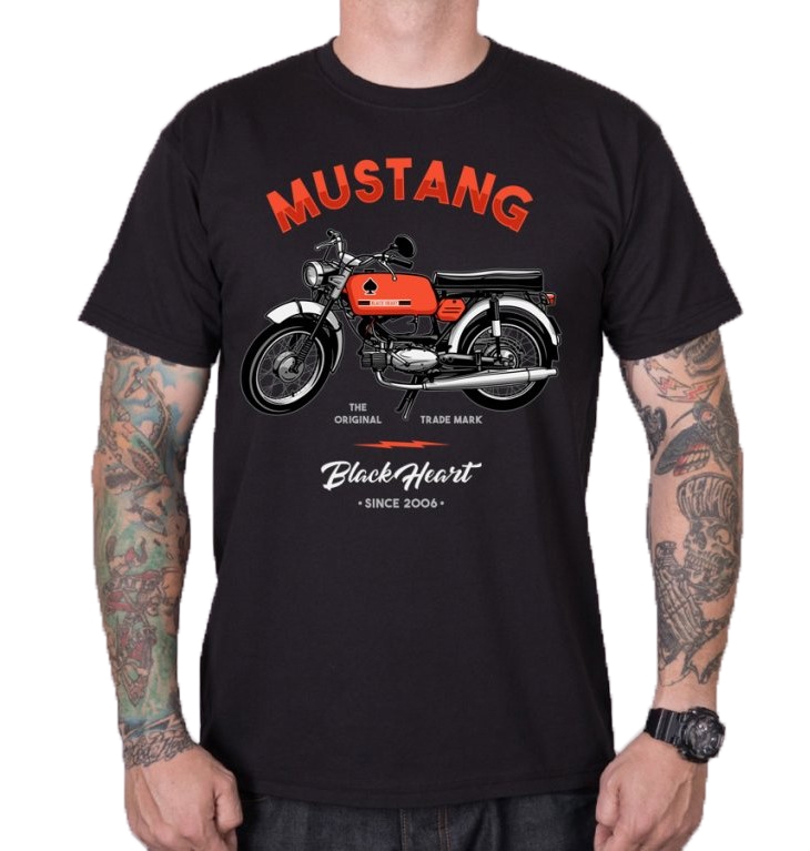 Pánské triko Black Heart Mustang Velikost: M