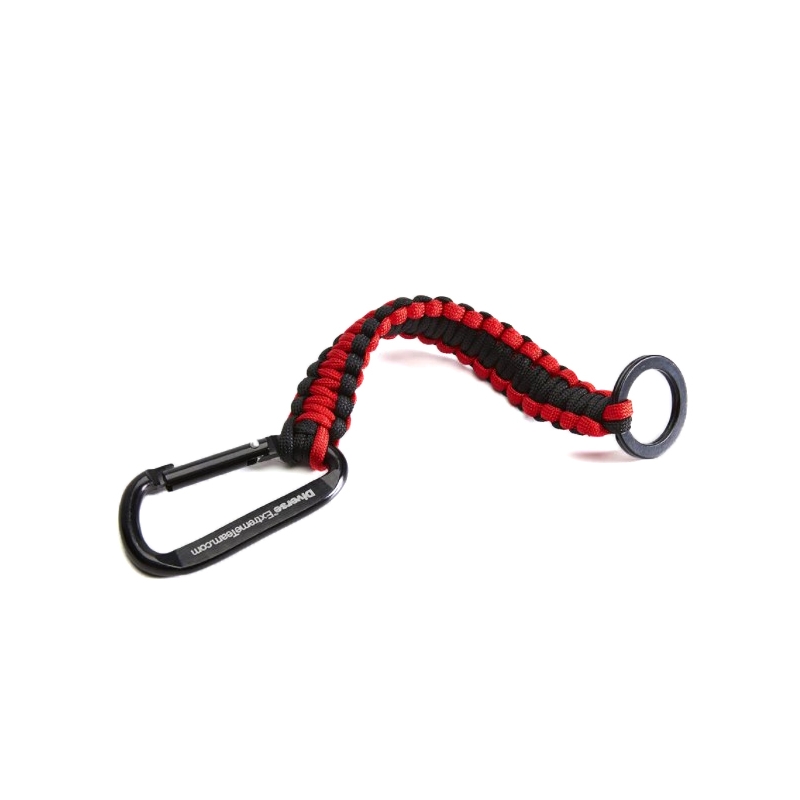 Pletená klíčenka s karabinou DAKAR Carab 01 červeno-černá