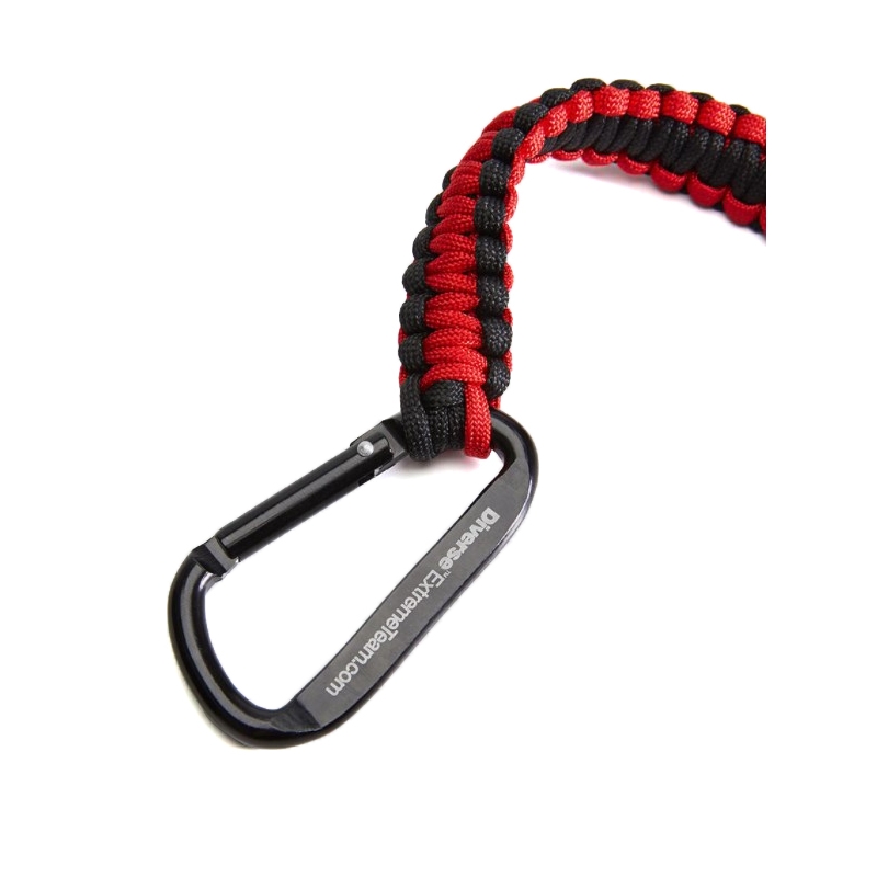 Pletená klíčenka s karabinou DAKAR Carab 01 červeno-černá