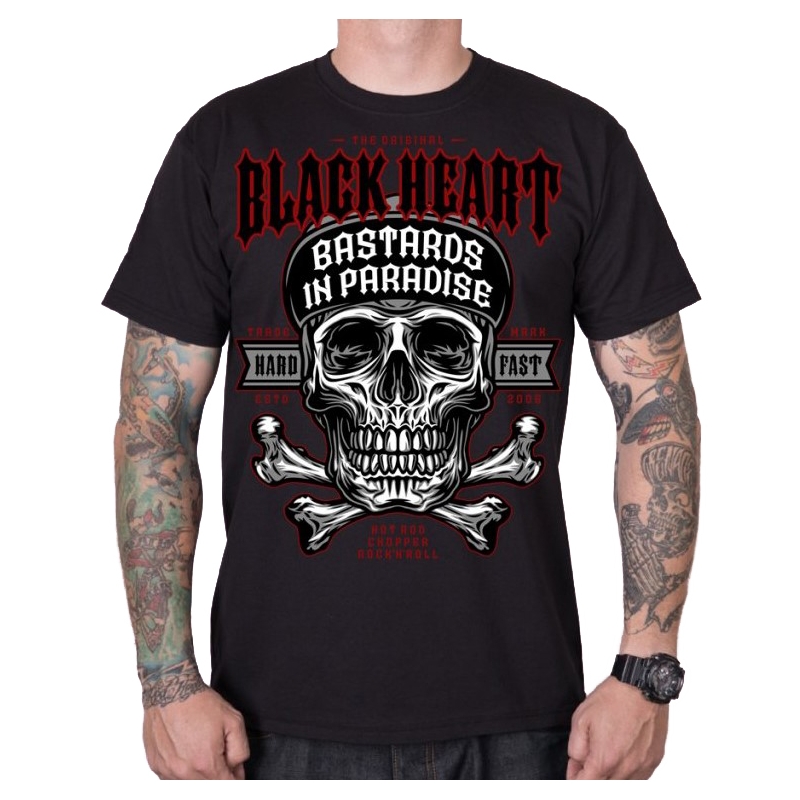 Pánské triko Black Heart Bastard In Paradise černé