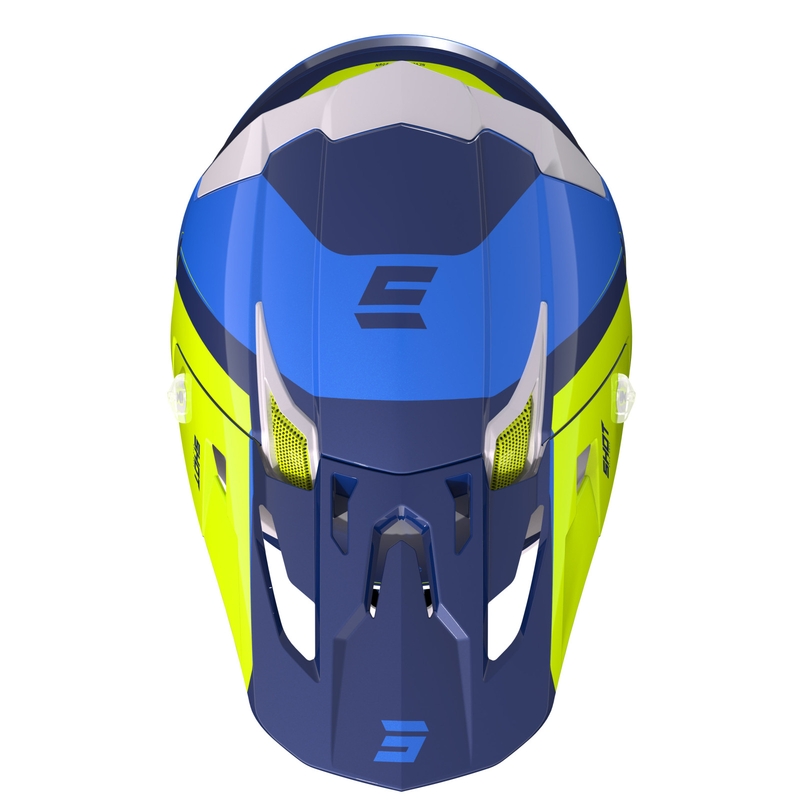 Motokrosová přilba Shot Core Fast modro-bílo-fluo žlutá výprodej
