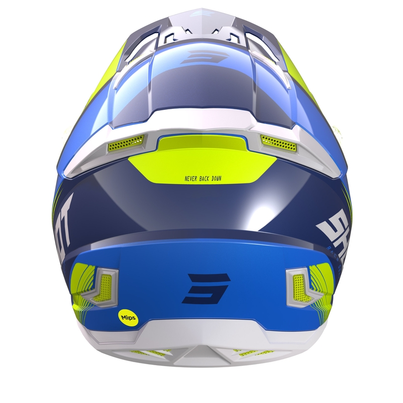 Motokrosová přilba Shot Core Fast modro-bílo-fluo žlutá výprodej