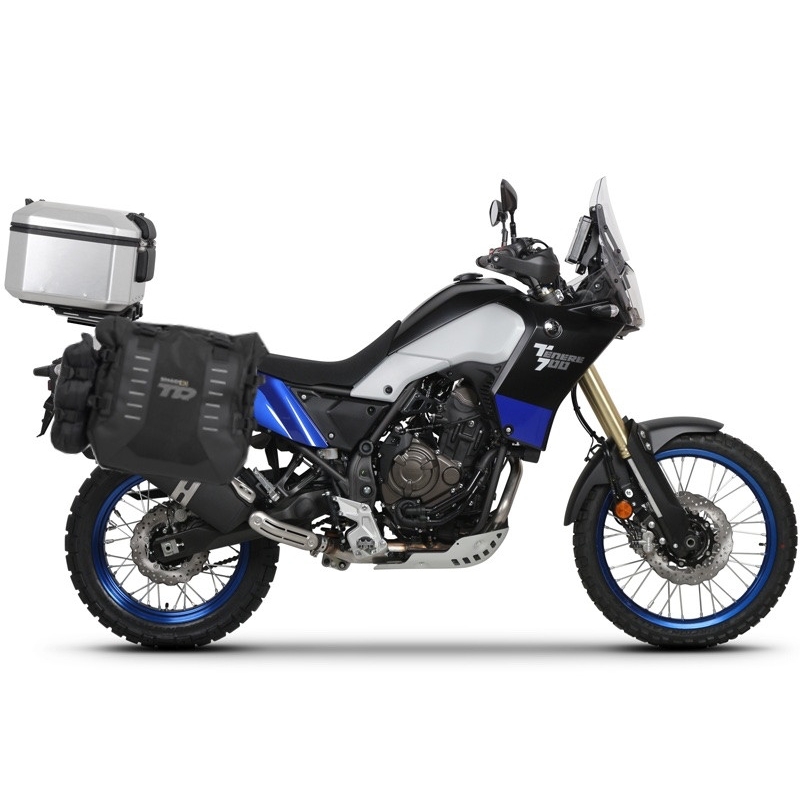 Kompletní sada bočních adventure brašen SHAD TERRA TR40 a hliníkového 48L topcase, včetně montážní sady SHAD YAMAHA Tenere 700 XTZ690