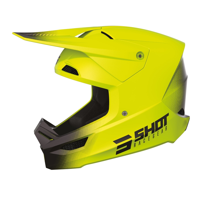 Motokrosová přilba Shot Race Raw černo-fluo žlutá výprodej