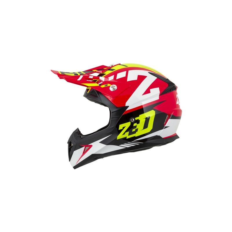 Motokrosová přilba ZED X1.9  červeno-fluo žluto-černo-bílá